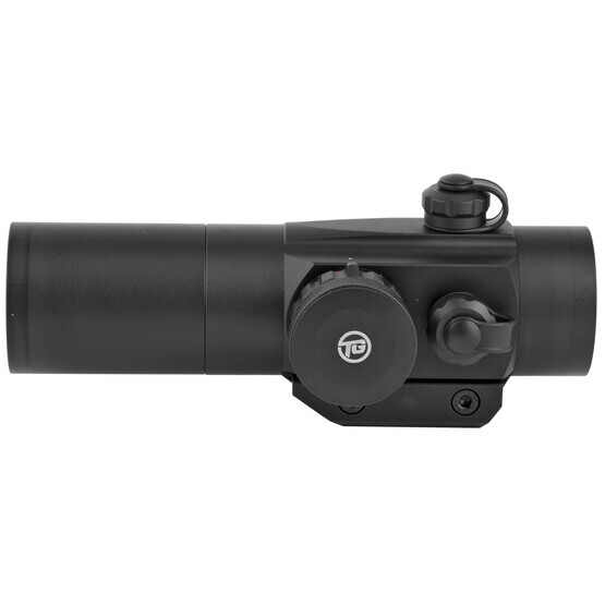 TRUGLO Tactical 30mm Red Dot Sight with Dual Color 3 MOA Dot has a black finish